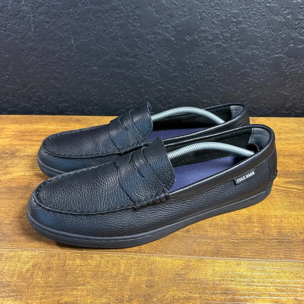 Cole Haan Nantucket C14589 Black Pebbled Leather Penny Loafer Mens Size 12M